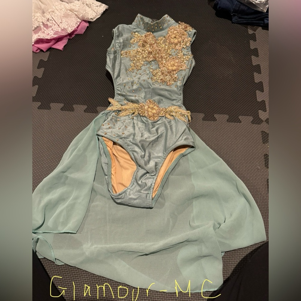 Glamour MC Blue Embellished Dance Costume